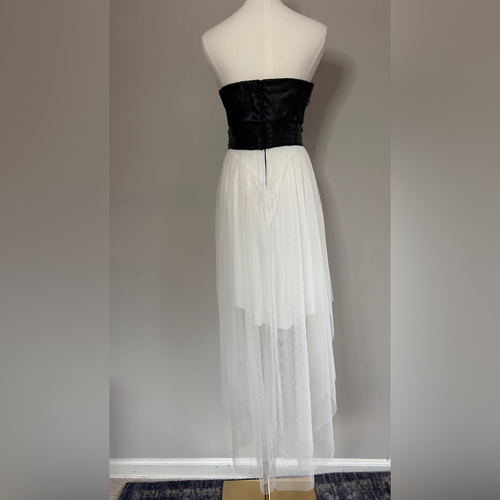NWT B DARLIN Babydoll Rhinestone Strapless Asymmetric Y2K Prom Formal Dress | 11 - Picture 10 of 12